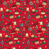 Tissu en coton Popeline Cadeaux – rouge/or,  thumbnail number 1