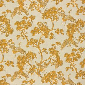 Tissu décoratif Toile Grue chinoise – beige/jaune curry, 
