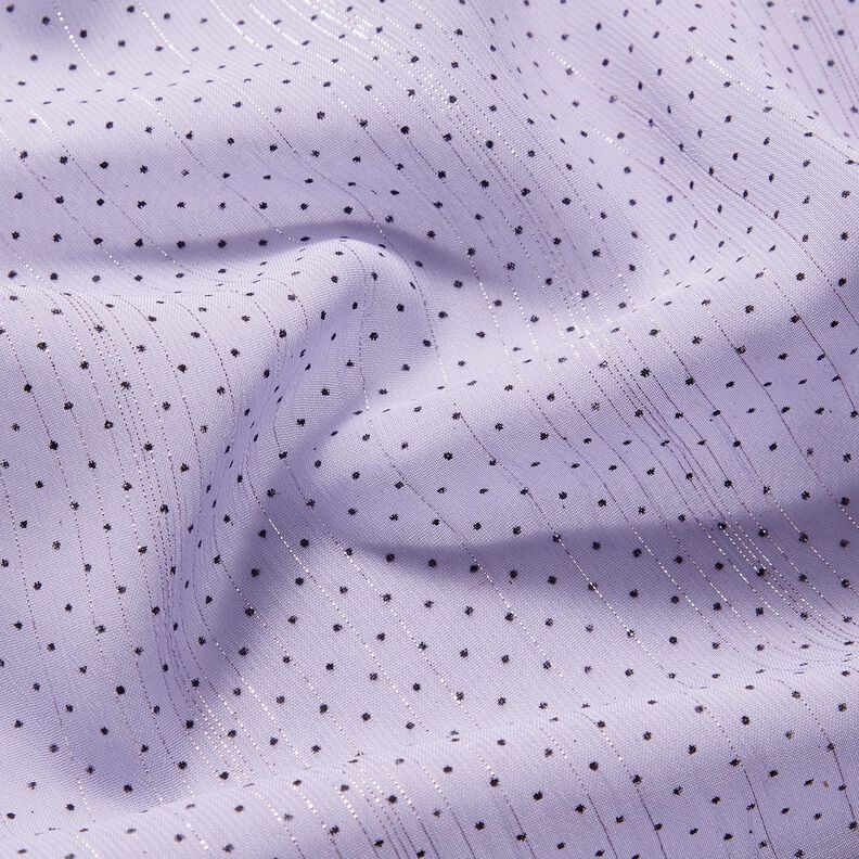 Mousseline Rayures et pois pailletés – mauve,  image number 2