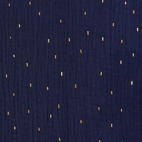 Tissu double gaze de coton Imprimé feuille Rectangle | by Poppy – bleu marine, 