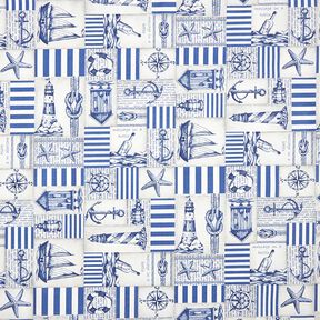 Coton enduit maritime – bleu acier/nature, 