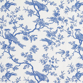 Tissu en coton Cretonne Oiseaux – bleu roi/écru, 