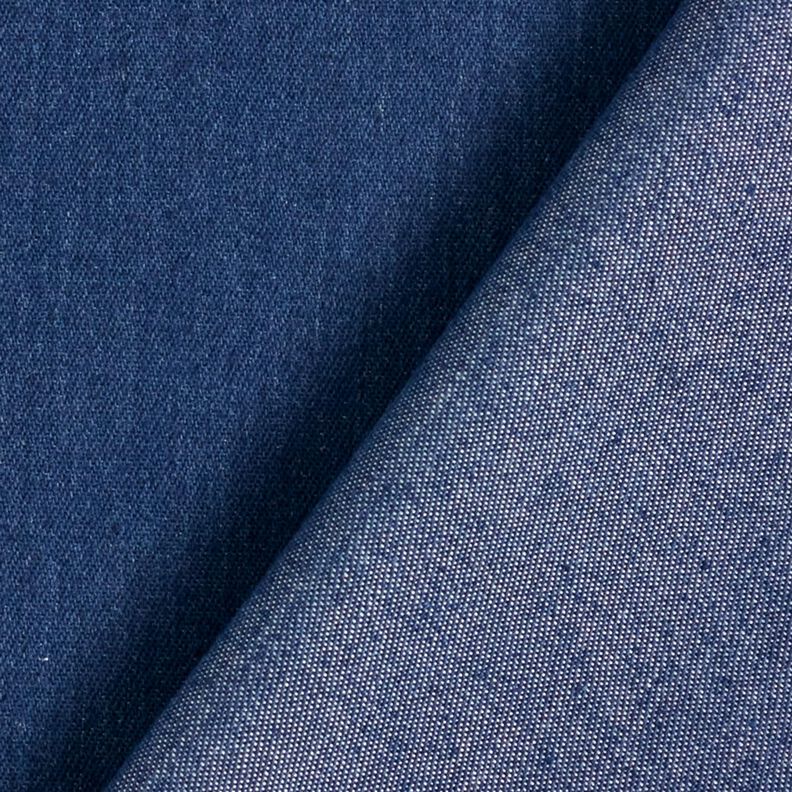 Denim de coton mélangé moyen – bleu marine,  image number 3