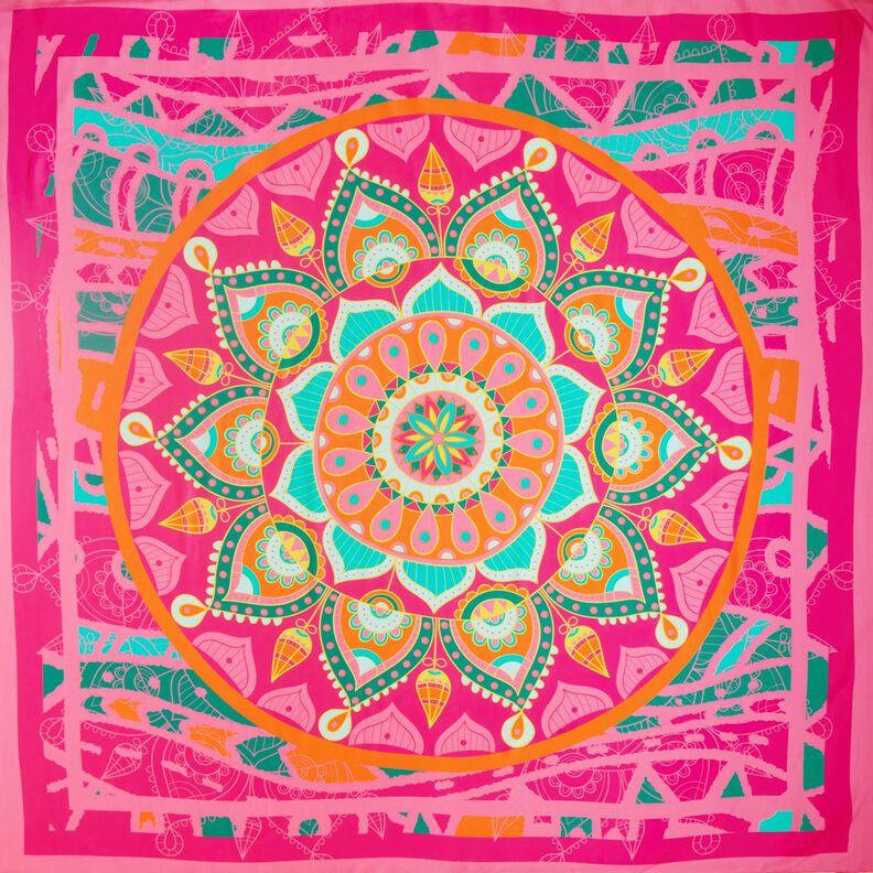 Paréo serviette de plage avec mandalas – pourpre/orange,  image number 1