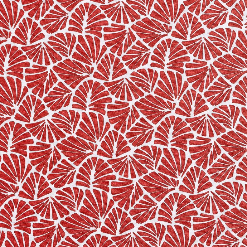 Coton enduit Mini feuilles abstraites – rouge foncé/blanc,  image number 1