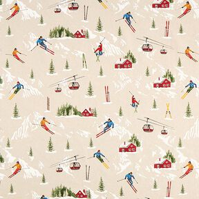 Tissu de décoration Semi-panama Pistes de ski – nature, 
