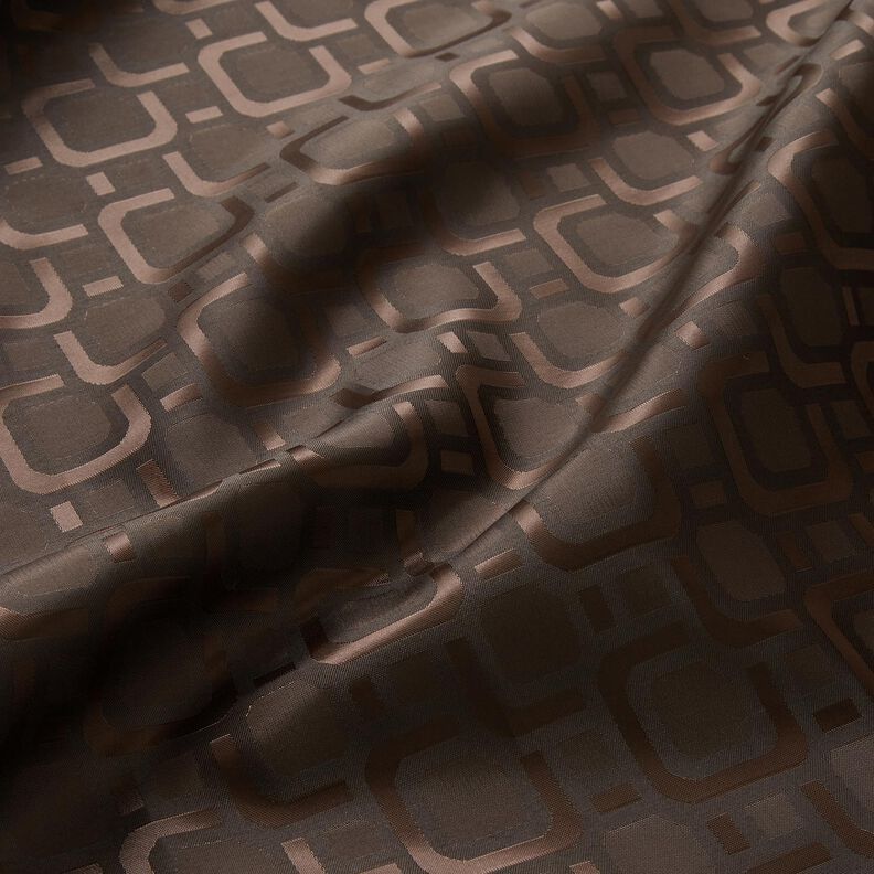 Tissu de doublure Jacquard Motif rétro – marron foncé,  image number 2