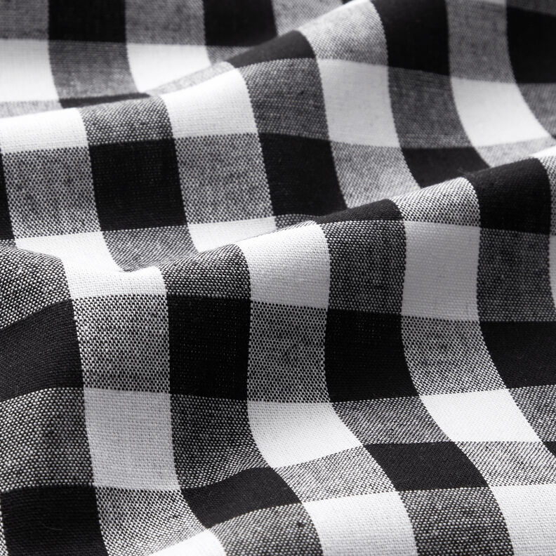 Tissu en coton Vichy à carreaux 1,7 cm – noir/blanc,  image number 2