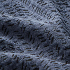 Tissu double gaze de coton Hachure zigzag – bleu nuit, 