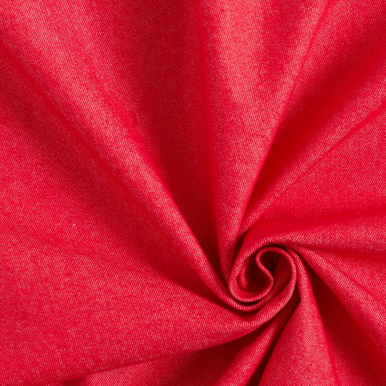 Denim de coton stretch mélangé moyen – rouge,  image number 1