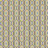 Tissu en coton Cretonne Hexagones motif rétro – bleu marine/jaune ocre,  thumbnail number 1