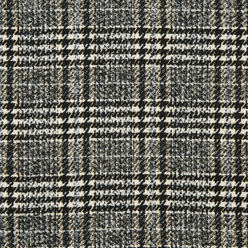 Tissu pour manteau Prince de Galles – écru/noir,  image number 1