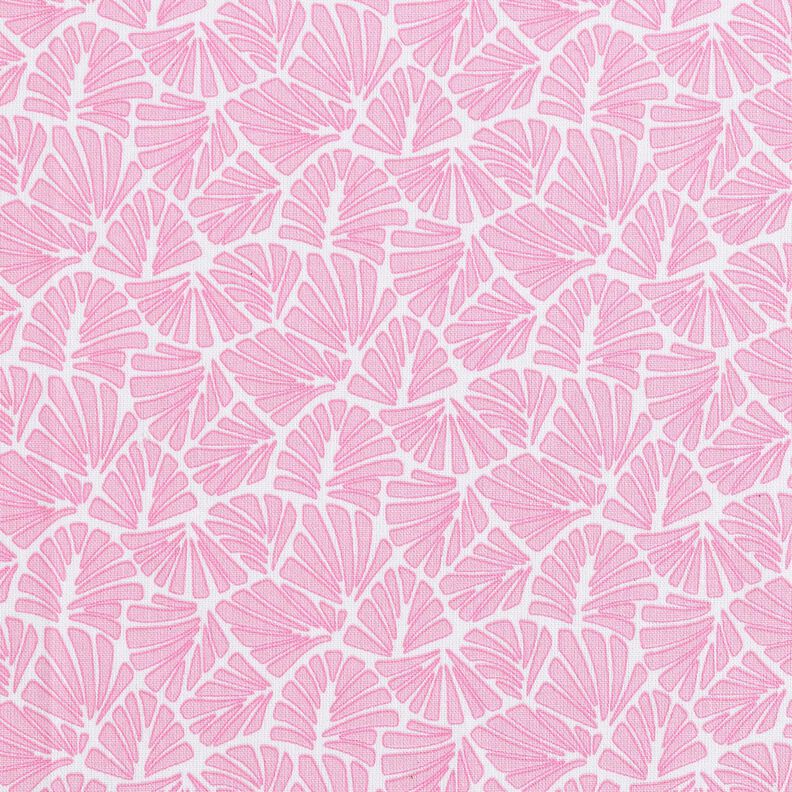 Coton enduit Mini feuilles abstraites – rose/blanc,  image number 1