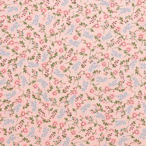 Popeline coton Mille-fleurs – rosé/bleu clair, 