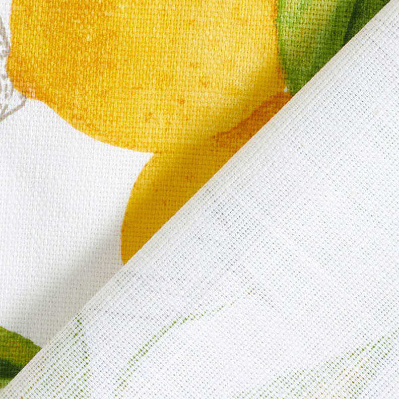 Tissu de décoration Panama Citrons – blanc/jaune citron,  image number 4