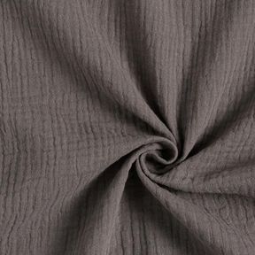 GOTS Tissu double gaze de coton | Tula – gris foncé, 