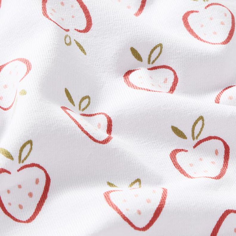 Jersey coton Fraises stylisées – blanc/rose,  image number 2