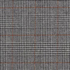 Drap de laine Prince de Galles – gris foncé/orange, 
