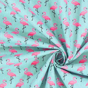 Coton enduit Flamant rose – bleu clair, 