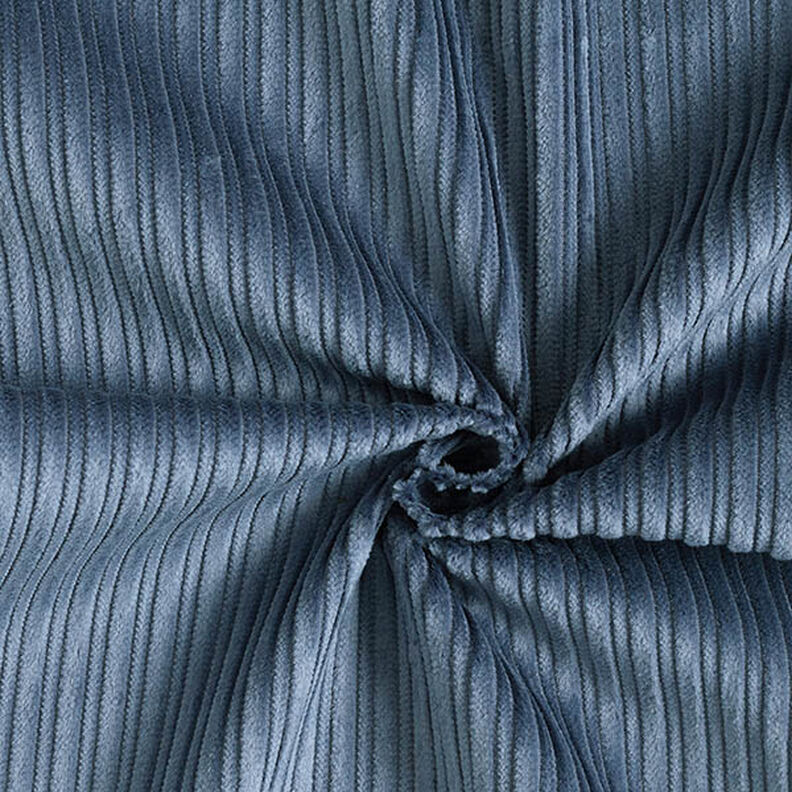 Velours fantaisie à côtes larges et étroites – bleu jean,  image number 1