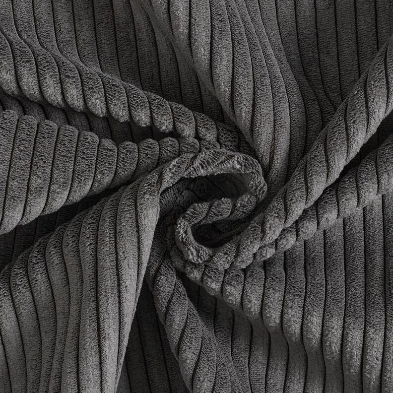 Tissu de revêtement velours côtelé doux – anthracite,  image number 1