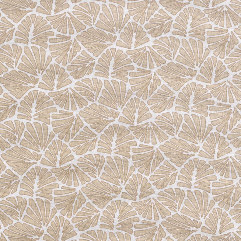 Coton enduit Mini feuilles abstraites – beige/blanc,  image number 1