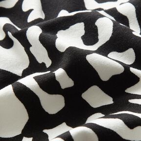 Jersey viscose Taches léopard abstraites – noir/blanc, 