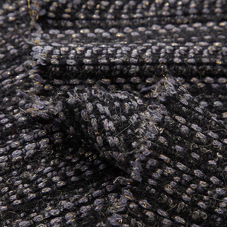 Tissu pour manteau en laine vierge mélangée Lurex chiné – anthracite,  image number 3