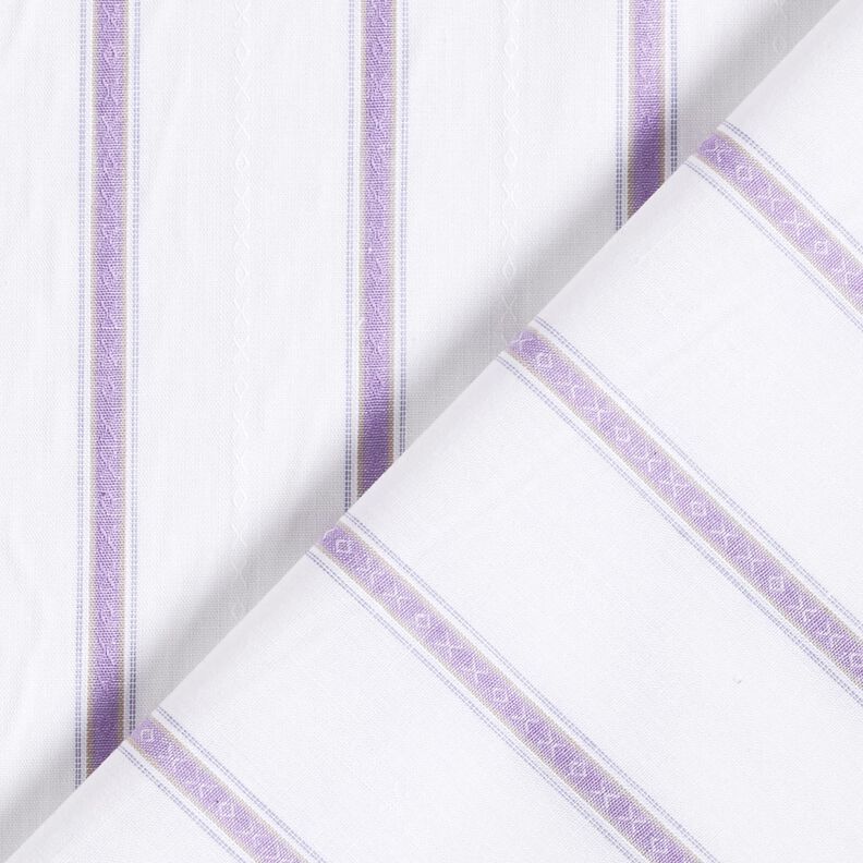 Tissu en coton Rayures motif scandinave – blanc/mauve,  image number 4