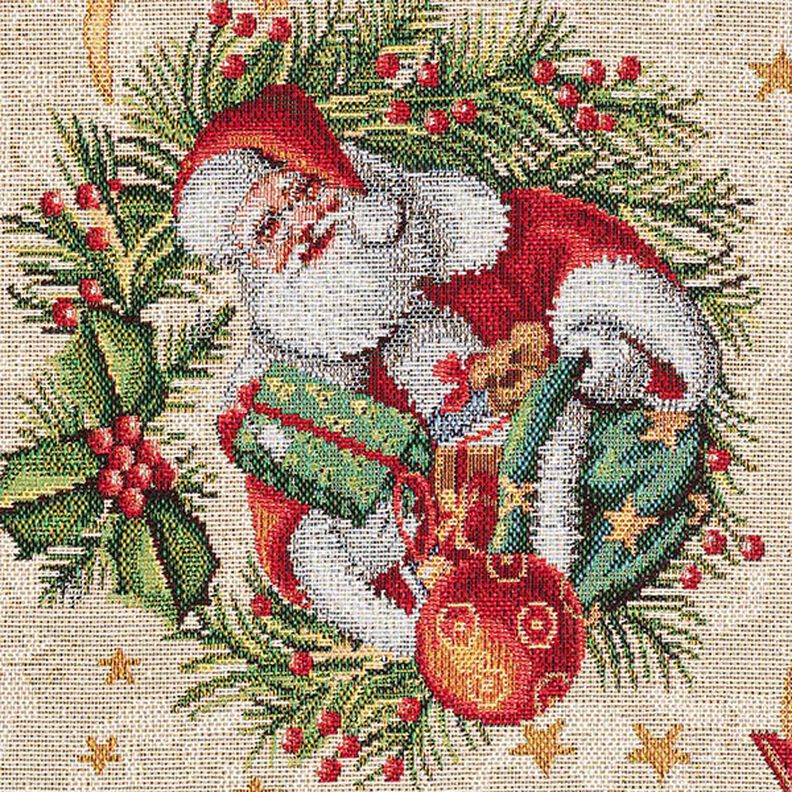 Tissu de décoration Gobelin Couronnes de Noël – nature,  image number 9