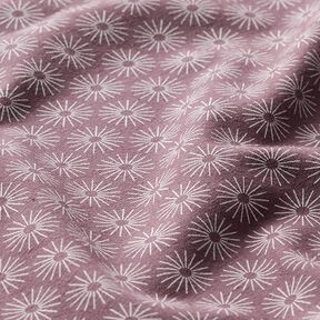 Jersey de coton faire briller les fleurs – aubergine | Reste 70cm, 