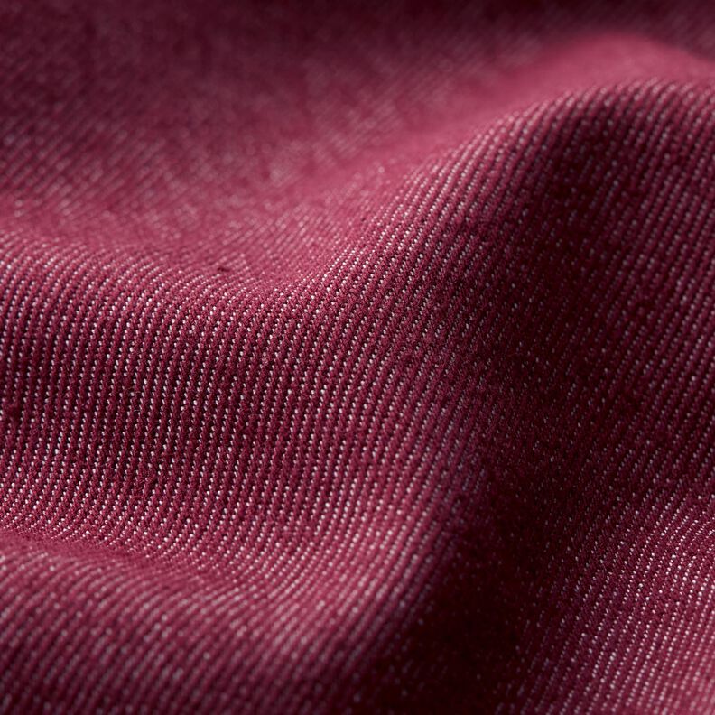 Denim de coton stretch mélangé moyen – rouge bordeaux,  image number 2