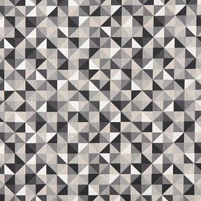 Tissu de décoration Semi-panama motif losange rétro – gris/noir, 