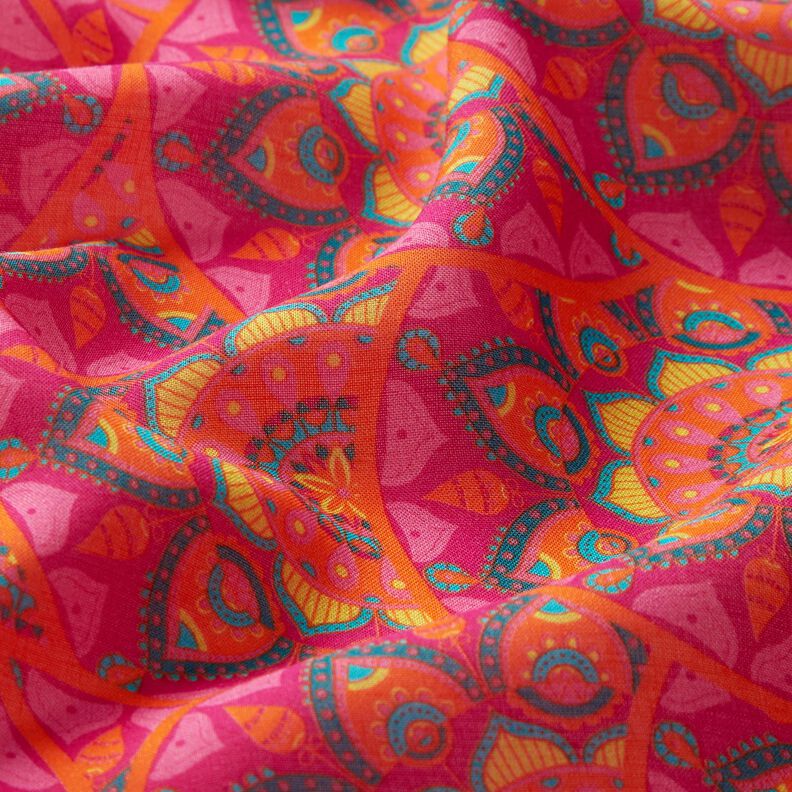 Voile de viscose Mandala – pourpre/orange,  image number 2