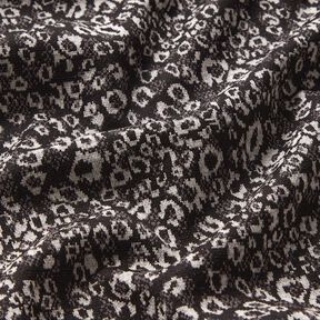 Jacquard tricoté motif léopard abstrait – noir/gris brume, 