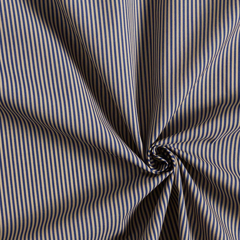 Tissu pour chemise à rayures verticales – bleu marine/beige,  image number 3