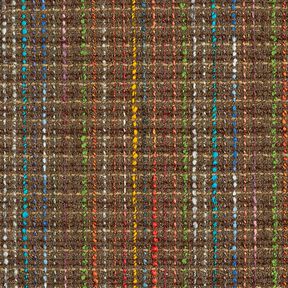Bouclé en laine vierge mélangée Rayures colorées & lurex – marron moyen, 