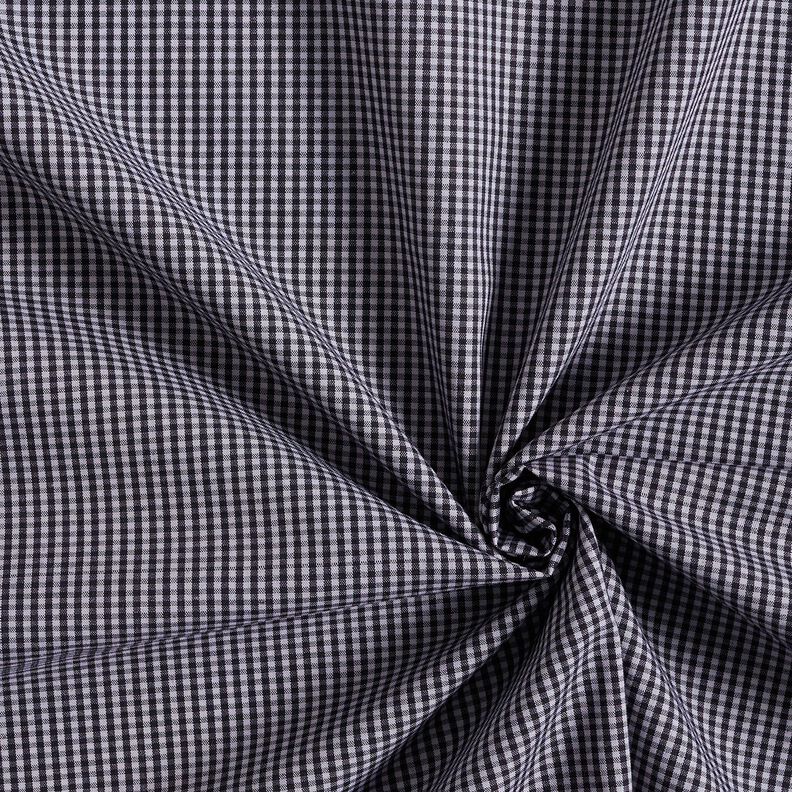 Tissu pour chemise à petits carreaux – noir/bleu clair,  image number 3