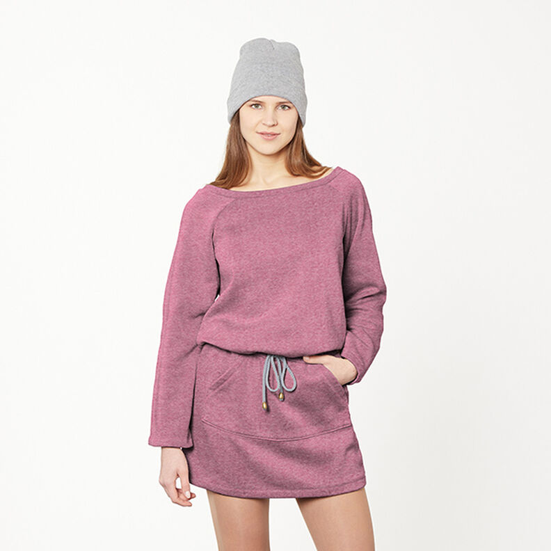 Sweat-shirt mélange clair – lilas rouge,  image number 6