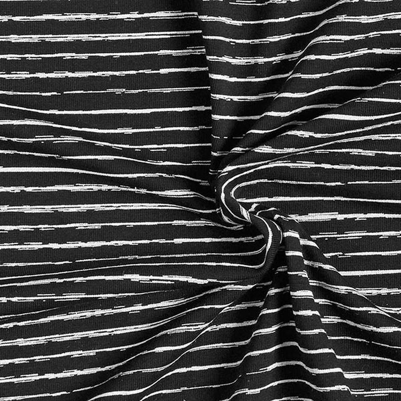 Jersey coton Bandes de gribouillage – noir,  image number 3