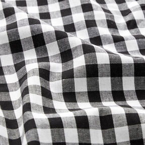 Tissu en coton Vichy à carreaux 1 cm – noir/blanc, 