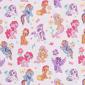 Popeline coton Tissu sous licence My litte Pony dans un jardin | Hasbro – rosé, 