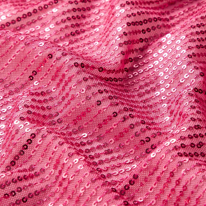 Tissu pailleté à rayures verticales – rose intense,  image number 2