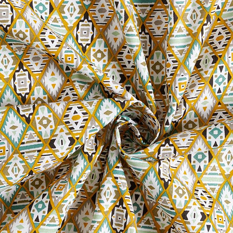 Tissu en coton Cretonne Ethnique – moutarde,  image number 3