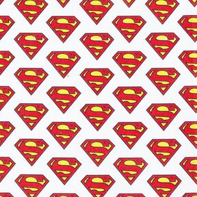 Popeline coton Logo Superman Tissu sous licence | DC Comics – blanc, 