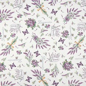 Tissu décoratif Gobelin lavande violette – écru/mauve, 