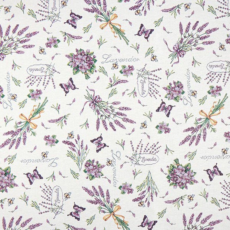 Tissu décoratif Gobelin lavande violette – écru/mauve,  image number 1