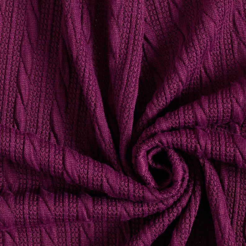 Tricot Cloqué Torsades – merlot,  image number 3