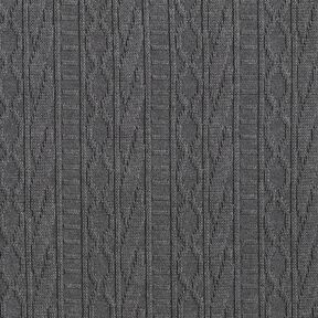 Jersey Jacquard Coton mélangé Rayures décorées – gris foncé, 