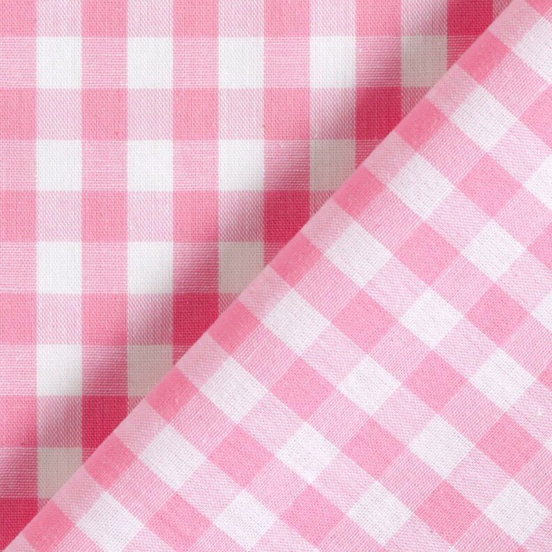 Tissu en coton Vichy à carreaux 1 cm – rose/blanc,  image number 4